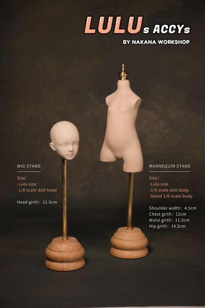 Lulu's wig stand & mannequin stand; 1/6 or 1/8 Doll Stand – Nakana Workshop