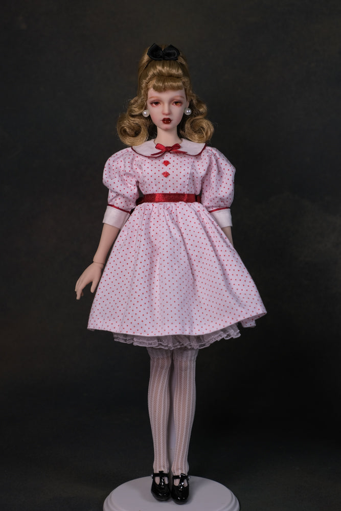 OOAK Handwork 'Liv' 1/6 BJD fullset styling - Polka dots girl