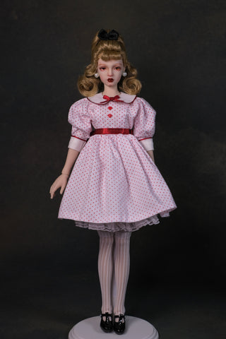 OOAK Handwork 'Liv' 1/6 BJD fullset styling - Polka dots girl