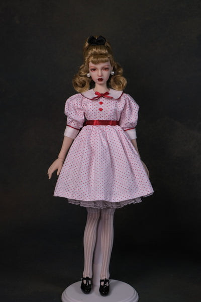 OOAK Handwork 'Liv' 1/6 BJD fullset styling - Polka dots girl
