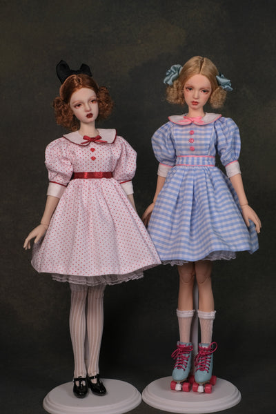 OOAK Handwork 'Liv' 1/6 BJD fullset styling - Polka dots girl