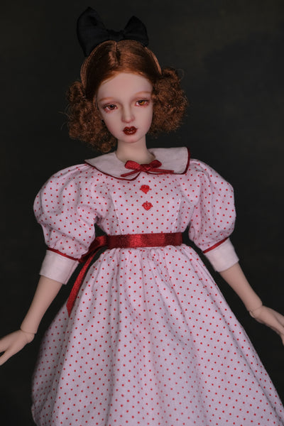 OOAK Handwork 'Liv' 1/6 BJD fullset styling - Polka dots girl