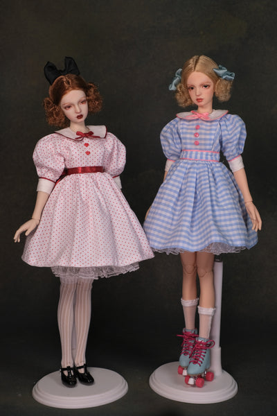 OOAK Handwork 'Liv' 1/6 BJD fullset styling - Polka dots girl