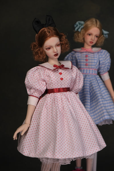OOAK Handwork 'Liv' 1/6 BJD fullset styling - Polka dots girl