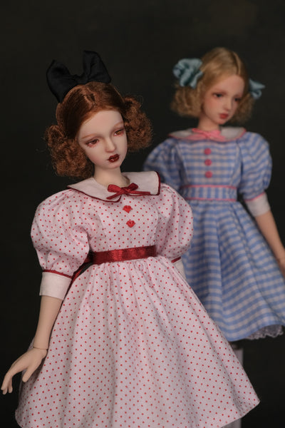 OOAK Handwork 'Liv' 1/6 BJD fullset styling - Polka dots girl