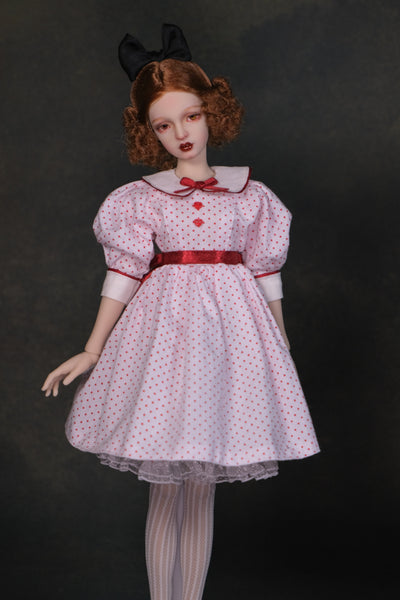 OOAK Handwork 'Liv' 1/6 BJD fullset styling - Polka dots girl