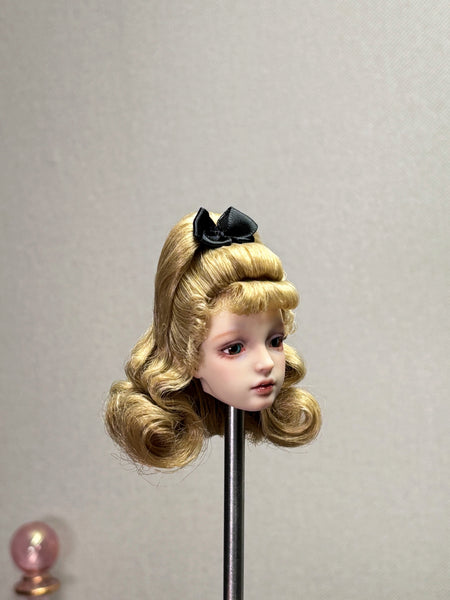 OOAK Handwork 'Blond Barbie' Wig for 1/6 Liv