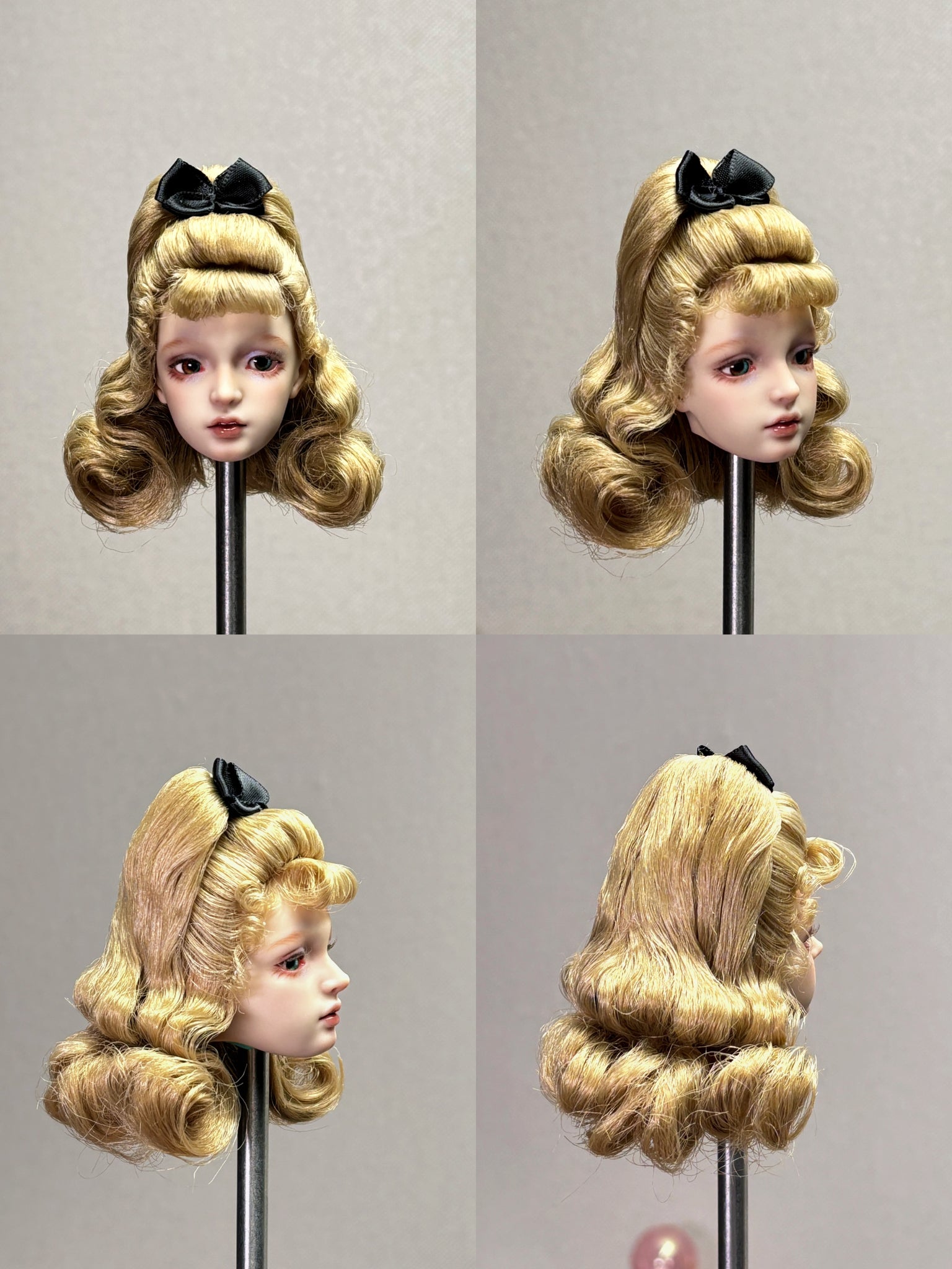 OOAK Handwork 'Blond Barbie' Wig for 1/6 Liv