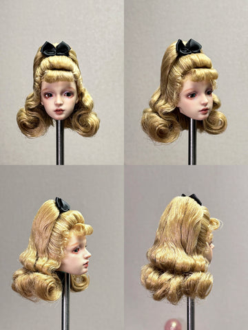 OOAK Handwork 'Blond Barbie' Wig for 1/6 Liv