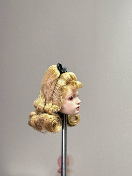 OOAK Handwork 'Blond Barbie' Wig for 1/6 Liv