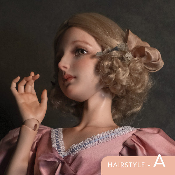 OOAK Handwork 'Panya Wig with Flowers' Hairstyle-A 1/3 BJD doll wigs