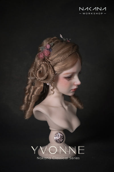 OOAK Handwork 'Classical Rose' Girls Mid-length Wig for 1/3 BJD
