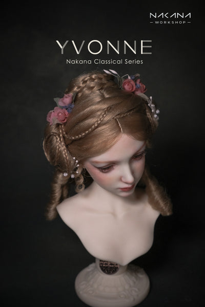 OOAK Handwork 'Classical Rose' Girls Mid-length Wig for 1/3 BJD