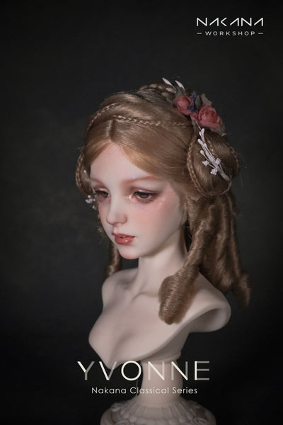 OOAK Handwork 'Classical Rose' Girls Mid-length Wig for 1/3 BJD
